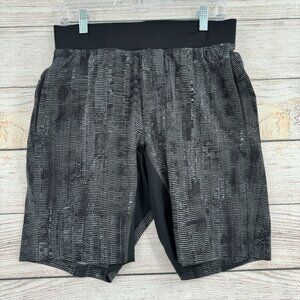 Lululemon‎ T.H.E. 10" Lined Short Men's Size M Matchstick Black/Gray